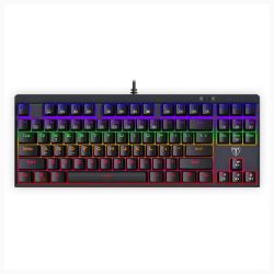 Picture of T-Dagger Corvette Rainbow Colour Lighting|150cm Cable|10-Keyless Short Body Design|Blue Switch|Mechanical Gaming Keyboard - Black