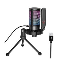 Picture of FIFINE MIC A6V Ampligame USB RGB Microphone with Pop Filter - Shock Mount - Round Stand