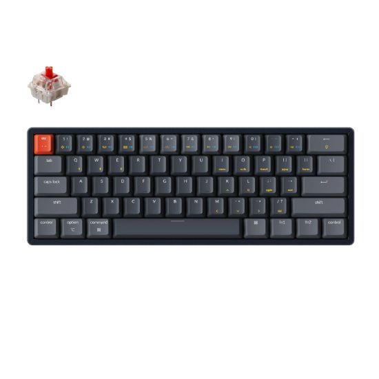 Picture of KeyChron K12 61 Key Hot-Swappable Aluminium Frame Mechanical Keyboard RGB Red Switches