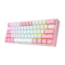 Picture of REDRAGON FIZZ PRO RGB 61 KEY Mechancal Wireless Gaming Keyboard - White/Pink