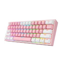 Picture of REDRAGON FIZZ PRO RGB 61 KEY Mechancal Wireless Gaming Keyboard - Pink/White