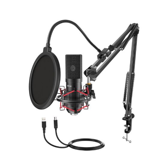 Picture of Fifine T732 USB Condensor Microphone with Arm Desk Mount Kit - Black