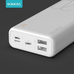 Picture of Romoss Simple 20 20000mAh Input: Type C|Lightning|Micro USB|Output: 2 x USB Power Bank - White