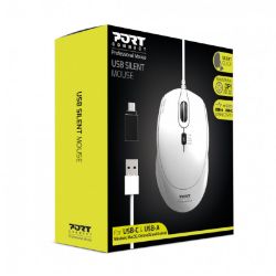 Picture of Port Connect Wired USB|Type-C 3600DPI Mouse - White