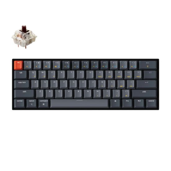 Picture of KeyChron K12 61 Key Hot-Swappable Mechanical Keyboard White LED Brown Switches