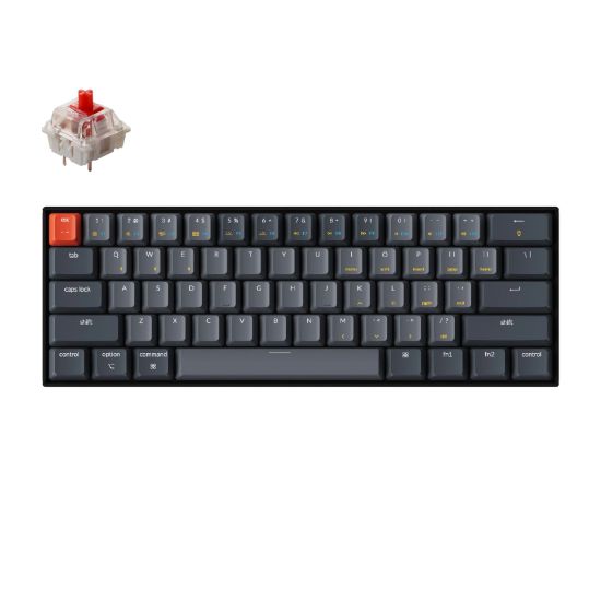 Picture of KeyChron K12 61 Key Hot-Swappable Mechanical Keyboard White LED Red Switches