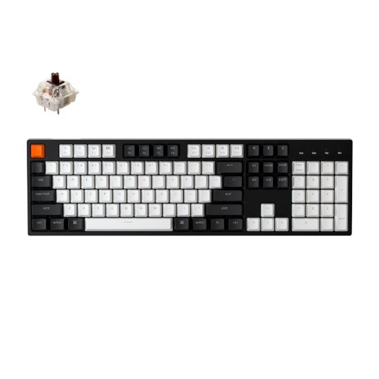 Picture of KeyChron C2 104 Key Gateron Hot-Swappable Mechanical Wired Keyboard RGB Brown Switches