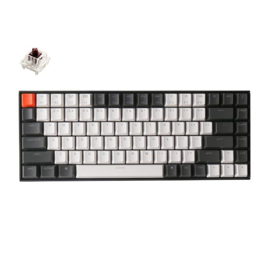 Picture of KeyChron K2 84 Key Hot-Swappable Gateron Mechanical Keyboard White LED Brown Switches