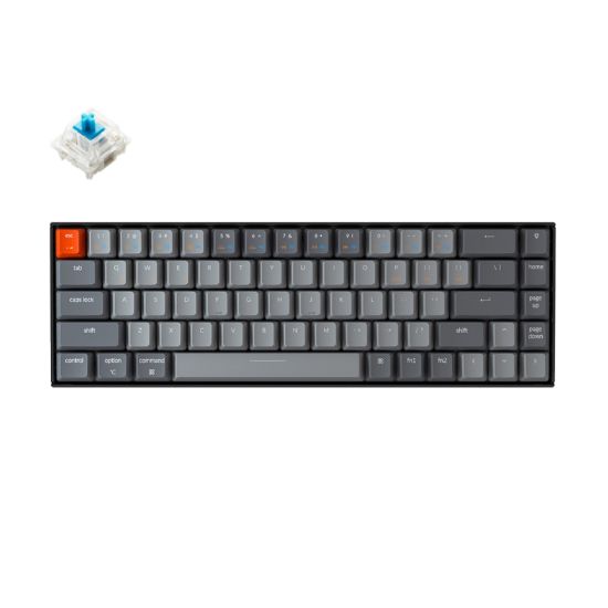 Picture of KeyChron K6 68 Key Hot-Swappable Mechanical Keyboard White LED Blue Switches