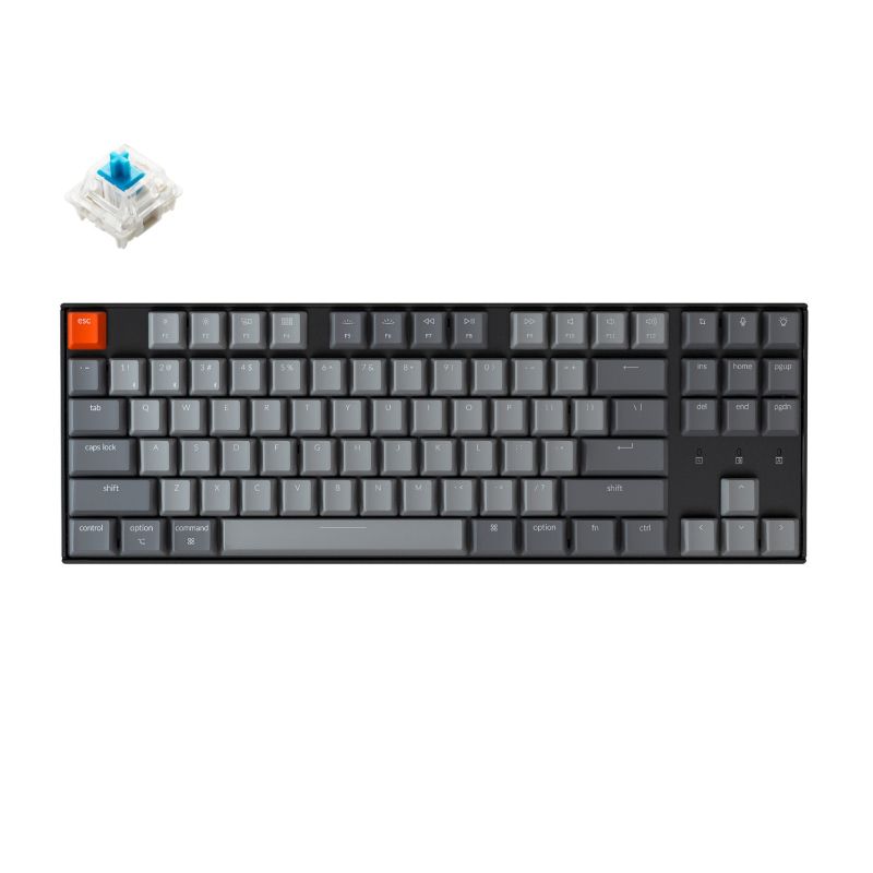 Picture of KeyChron K8 87 Key Hot-Swappable Gateron Mechanical Keyboard White LED Blue Switches