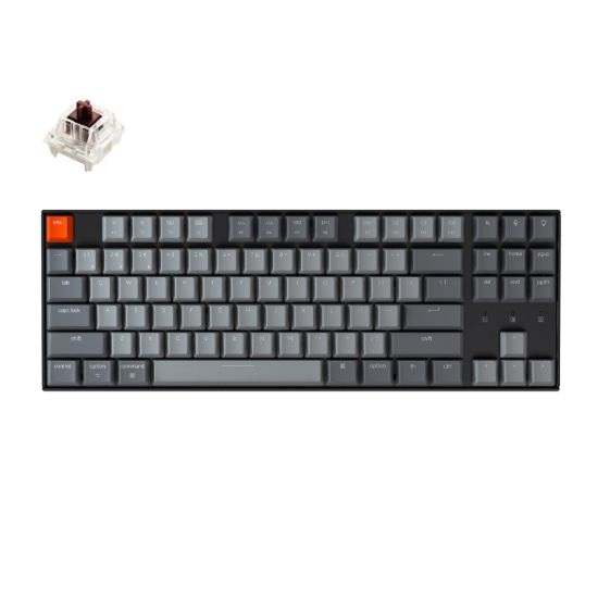 Picture of KeyChron K8 87 Key Hot-Swappable Gateron Mechanical Keyboard White LED Brown Switches