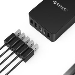Picture of ORICO 5 Port 40W Charge Desktop Charger - Black