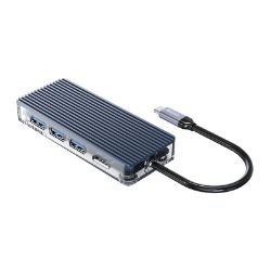 Picture of ORICO 7 Port 3 x USB3.0|1 x HDMI|1 x TF|1 x SD|1 x Type-C Transparent Hub - Grey