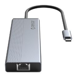 Picture of ORICO 5 Port Type-C 3 x USB3.0|1 x RJ45|1 x PD|Docking Station - Grey