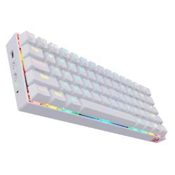 Picture of REDRAGON DRACONIC Mechanical 61 Key|Bluetooth 5.0|RGB 9 Colour Modes|Rechargable Battery|Type-C Charging Cable Gaming Keyboard - White