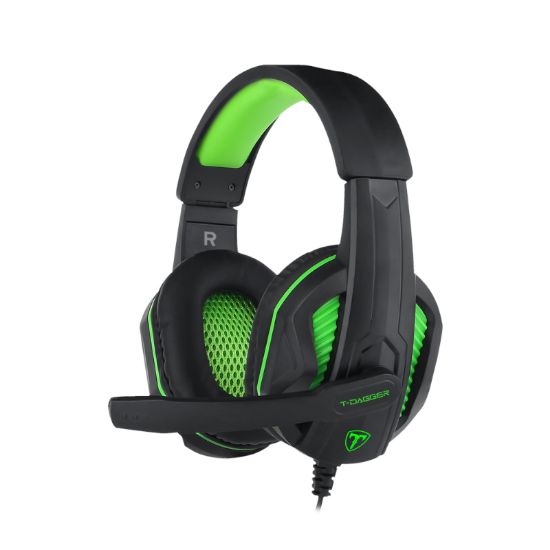 Picture of T-Dagger Cook 3.5mm Gaming Headset - Black/Green
