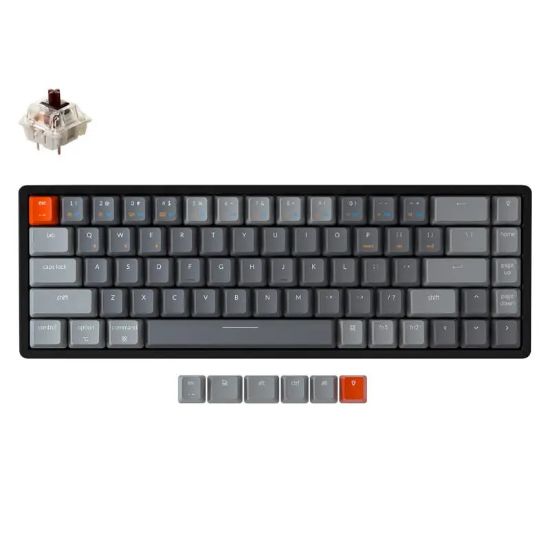 Picture of KeyChron K6 68 Key Aluminium Frame Hot-Swappable Mechanical Keyboard RGB Brown Switches