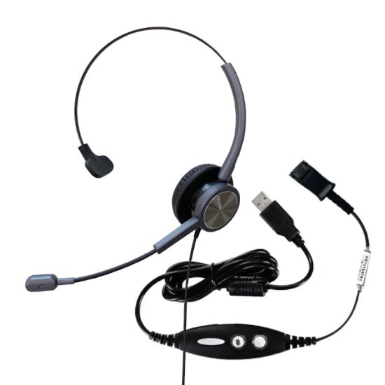 Picture of Calltel HW528N Mono-Ear Headset - Noise-Cancelling Mic - USB Quick Disconnect Cable
