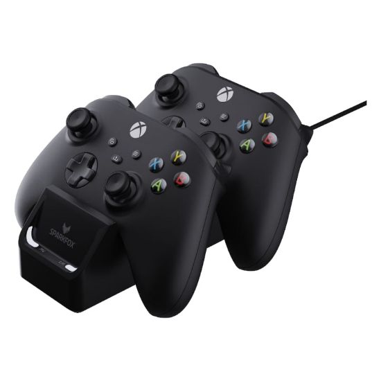 Picture of Sparkfox Xbox Series X Dual Controller Charging Dock with 2 x Rechargable Batteries - Black