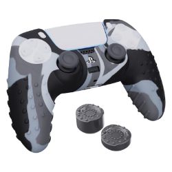 Picture of Sparkfox PlayStation 5 Silicone FPS Grip Pack Skin and Thumb Caps - Camo Grey