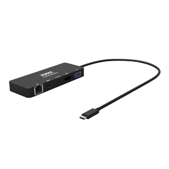 Picture of Port USB Type-C to 1 x RJ45|1 x USB3.0 SS|1 x Type-C 85W PD|1 x HDMI2.0|1 x VGA 30cm Cable Dock - Black
