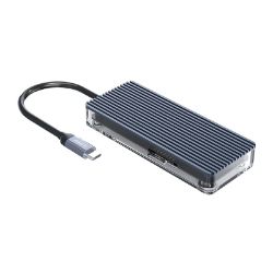 Picture of ORICO 6 Port 3 x USB3.0|1 x HDMI|1 x TF|1 x SD Transparent Hub - Grey