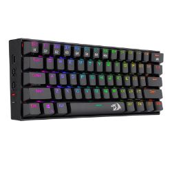 Picture of REDRAGON DRACONIC Mechanical 61 Key|Bluetooth 5.0|RGB 9 Colour Modes|Rechargable Battery|Type-C Charging Cable Gaming Keyboard - Black