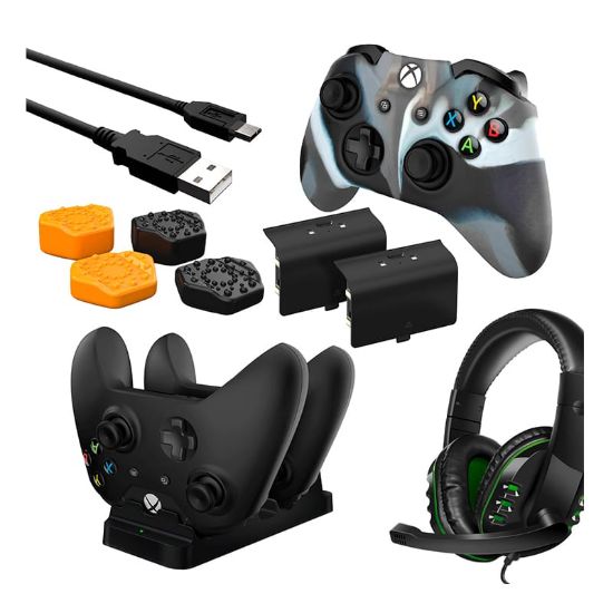 Picture of Sparkfox Premium Player Pack 2xBattery Pack|1xCharge Cable|1xCharging Station|1xHeadset|1xPremium Thumb Grip Pack