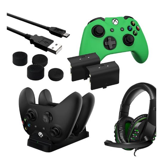 Picture of Sparkfox Player Pack 2xBattery Pack|1xCharge Cable|1xCharging Station|1xHeadset|1xStandard Thumb Grip Pack