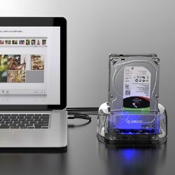 Picture of ORICO 2 Bay 2.5" / 3.5" USB3.0 HDD|SSD Dock - Transparent