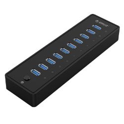 Picture of ORICO 10 Port 30W Additional Power USB3.0 Hub - Black