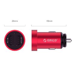 Picture of ORICO Dual Port Mini USB Car Charger - Red