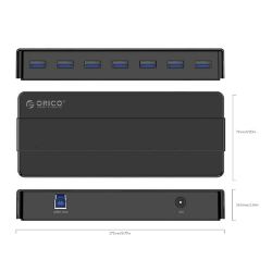 Picture of ORICO 7 Port Additional Power USB3.0 Hub - Black