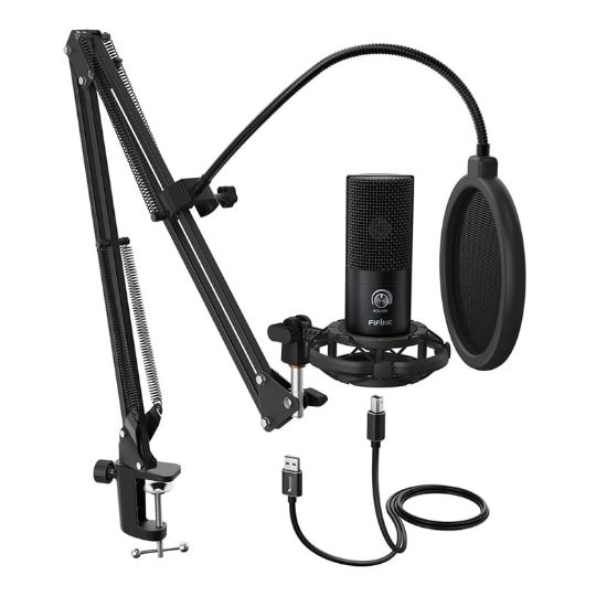 Picture of Fifine T669 Cardioid USB Condensor Microphone Arm Desk Mount Kit - Black