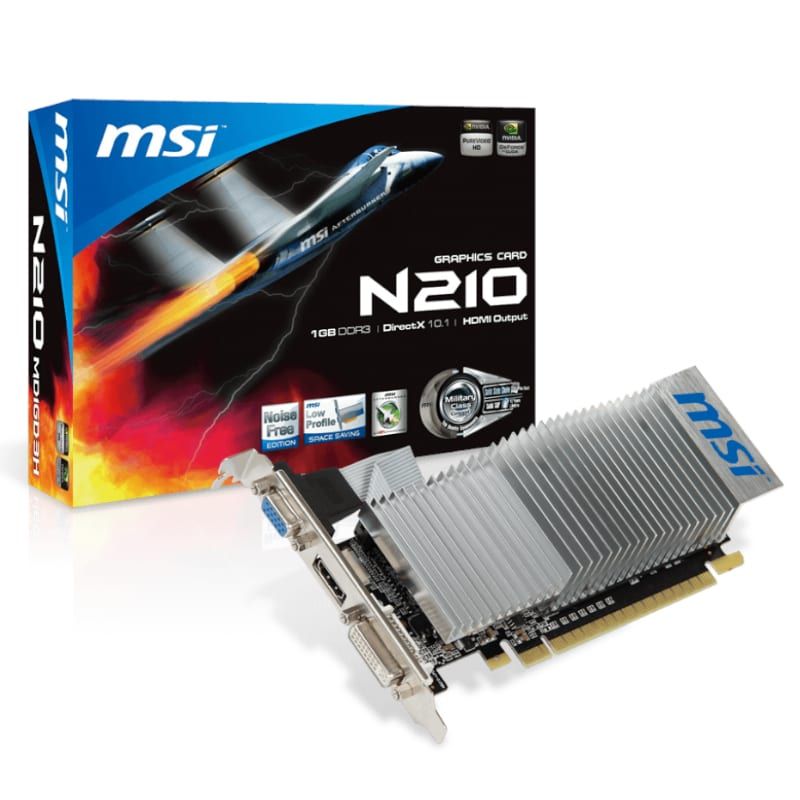 Picture of MSI Nvidia GeForce 210 N210-MD1G/D3 1GB GDDR3 64-BIT Graphics Card