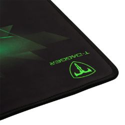 Picture of T-Dagger Geometry Medium Size 360mm x 300mm x 3mm|Speed Design|Printed Gaming Mouse Pad Black and Green