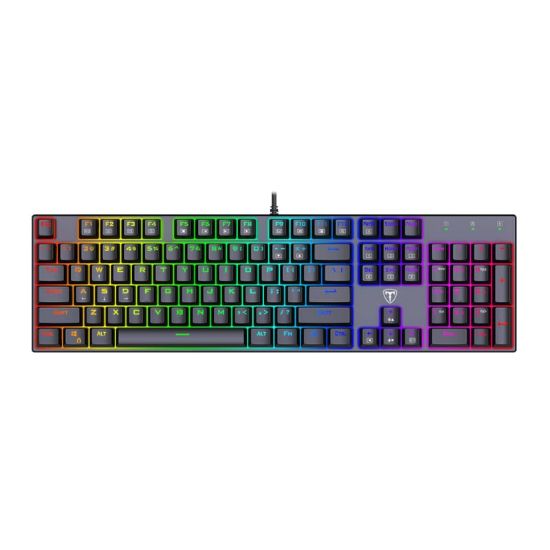 Picture of T-Dagger Frigate RGB Colour Lighting|150cm Cable|Aluminium Body Design|Side Lighting|Blue Switch|Mechanical Gaming Keyboard - Black