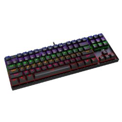 Picture of T-Dagger Corvette Rainbow Colour Lighting|150cm Cable|10-Keyless Short Body Design|Blue Switch|Mechanical Gaming Keyboard - Black