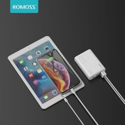 Picture of Romoss Simple 10 10000mAh Input: Type C|Lightning|Micro USB|Output: 2 x USB Power Bank - White
